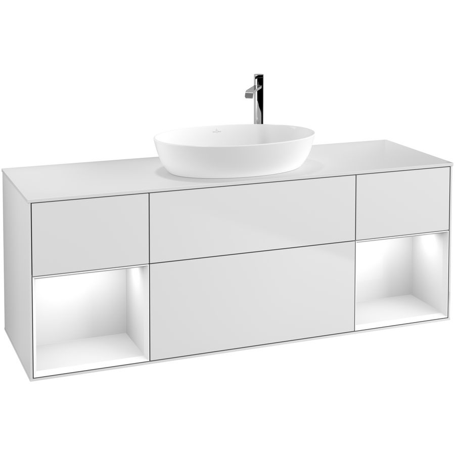Wastafelonderkast Finion 1600x603x501mm White Matt Lacquer F981GFMT