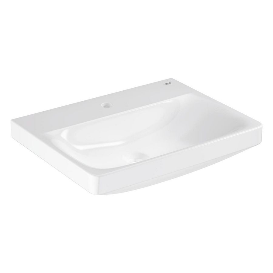 Euro Ceramic wastafel 60cm met kraagat zonder overloop