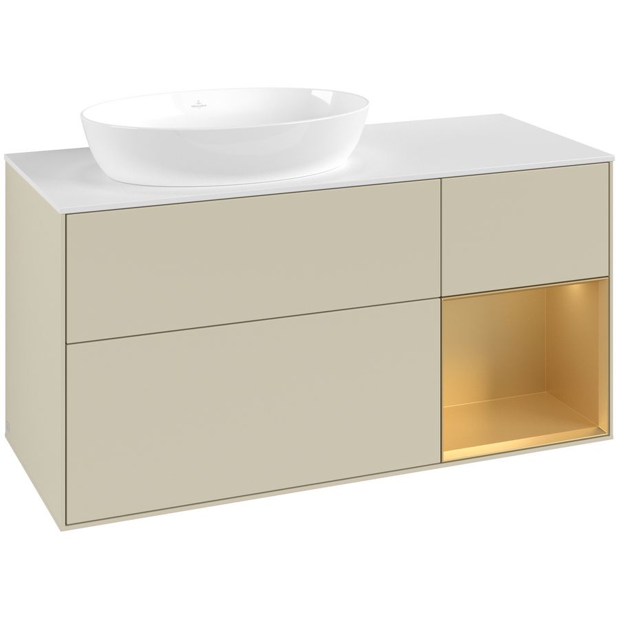 Wastafelonderkast Finion 1200x603x501mm S.Grey Matt Lacquer FA51HFHJ