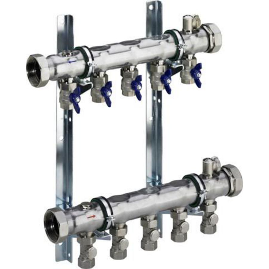 Industrieverdeler 5-fach RVS/blank