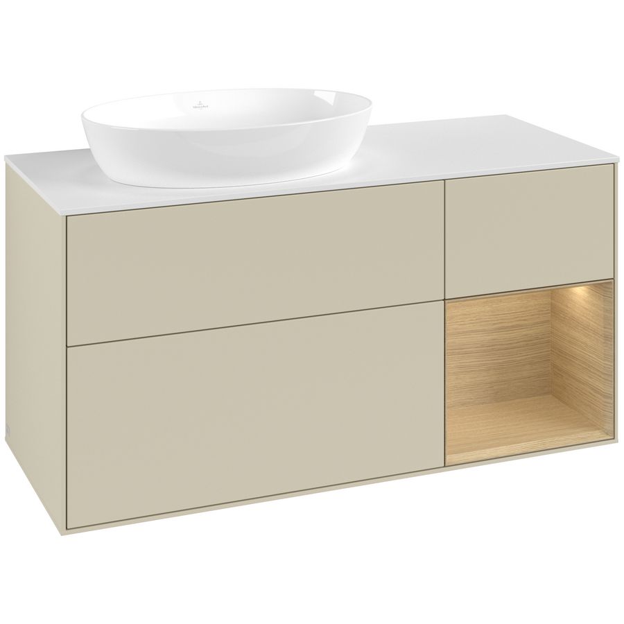 Wastafelonderkast Finion 1200x603x501mm S.Grey Matt Lacquer FA51PCHJ