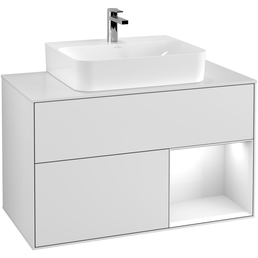 Wastafelonderkast Finion 1000x603x501mm White Matt Lacquer G121GFMT