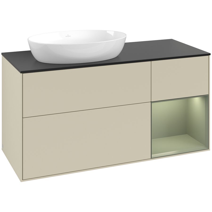 Wastafelonderkast Finion 1200x603x501mm S.Grey Matt Lacquer FA52GMHJ