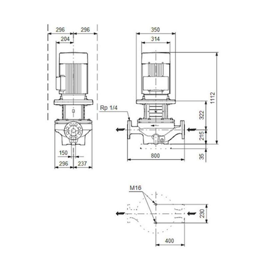 Inlinepomp TP 150-200/4-A-F-A-BQQE 400D 50HZ