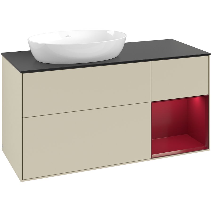 Wastafelonderkast Finion 1200x603x501mm S.Grey Matt Lacquer FA52HBHJ