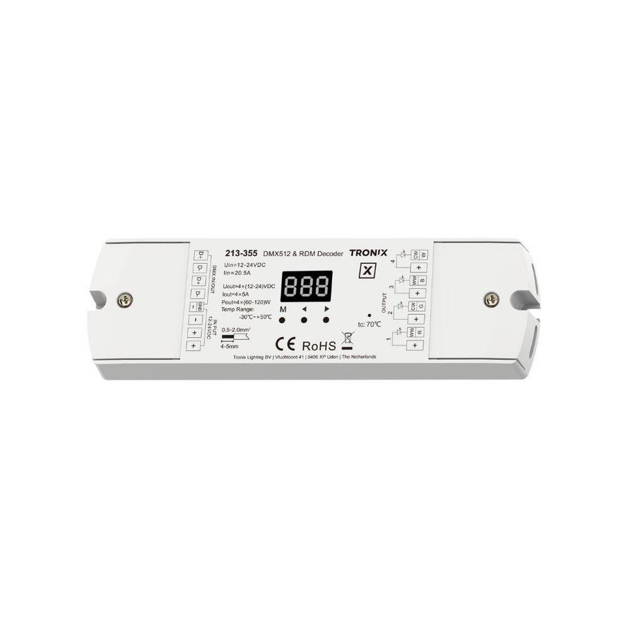 DMX controller 4 kanalen 4x5A 12 48V
