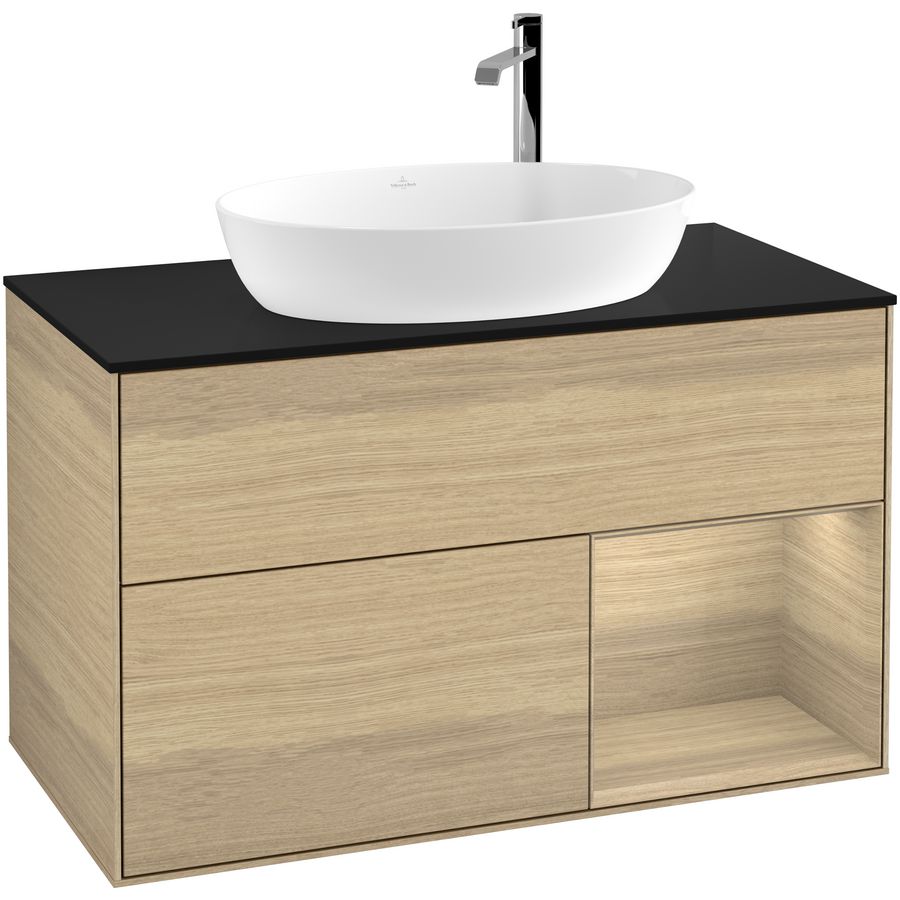 Wastafelonderkast Finion 1000x603x501mm Oak Veneer F902PCPC