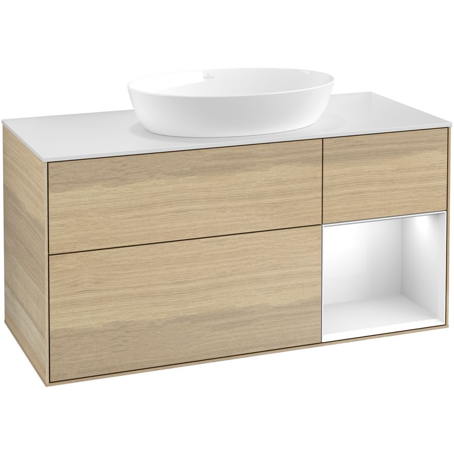 Wastafelonderkast Finion 1200x603x501mm Oak Veneer GA71GFPC