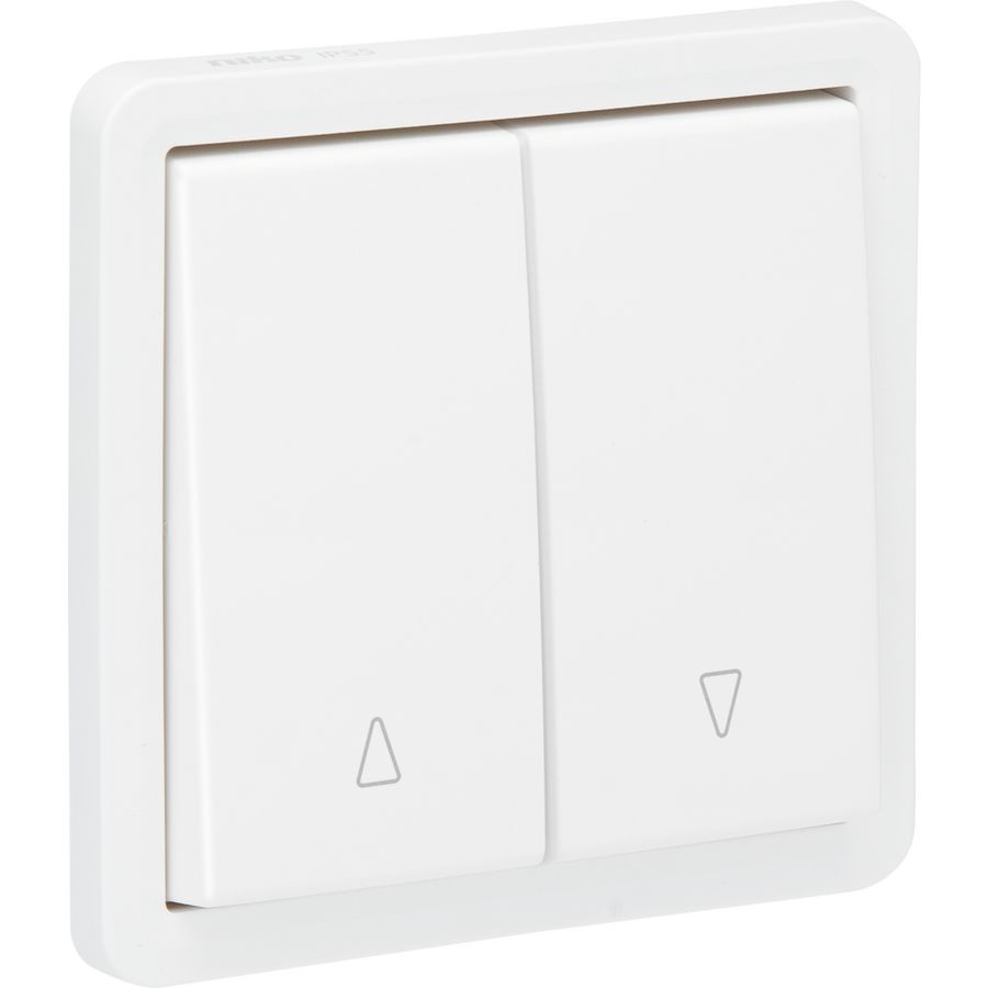 Spuitwaterdichte rolluikdrukknop 10A/250Vac insteek wit