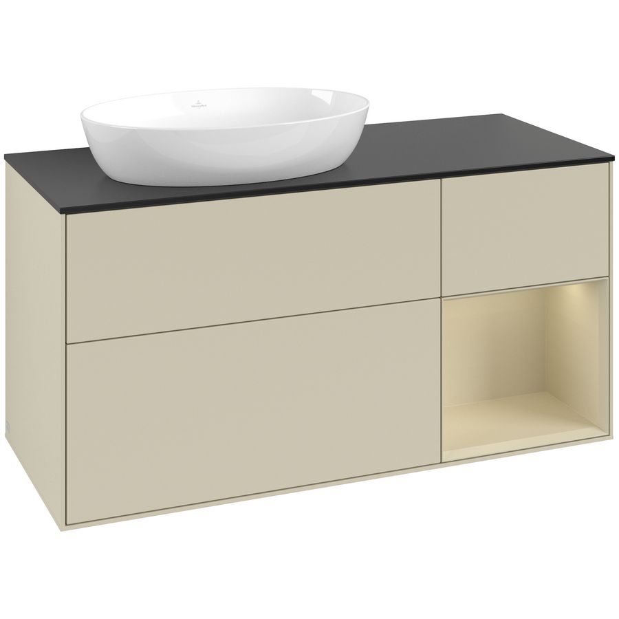 Wastafelonderkast Finion 1200x603x501mm S.Grey Matt Lacquer FA52HJHJ