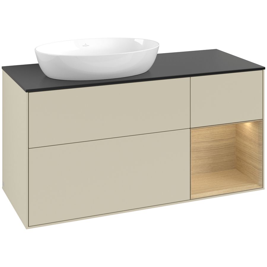 Wastafelonderkast Finion 1200x603x501mm S.Grey Matt Lacquer FA52PCHJ