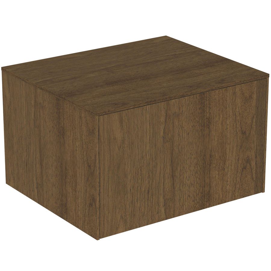 Conca wastafelmeubel 60x50x37cm 1 lade afdekblad zonder uitsnijding dark walnut