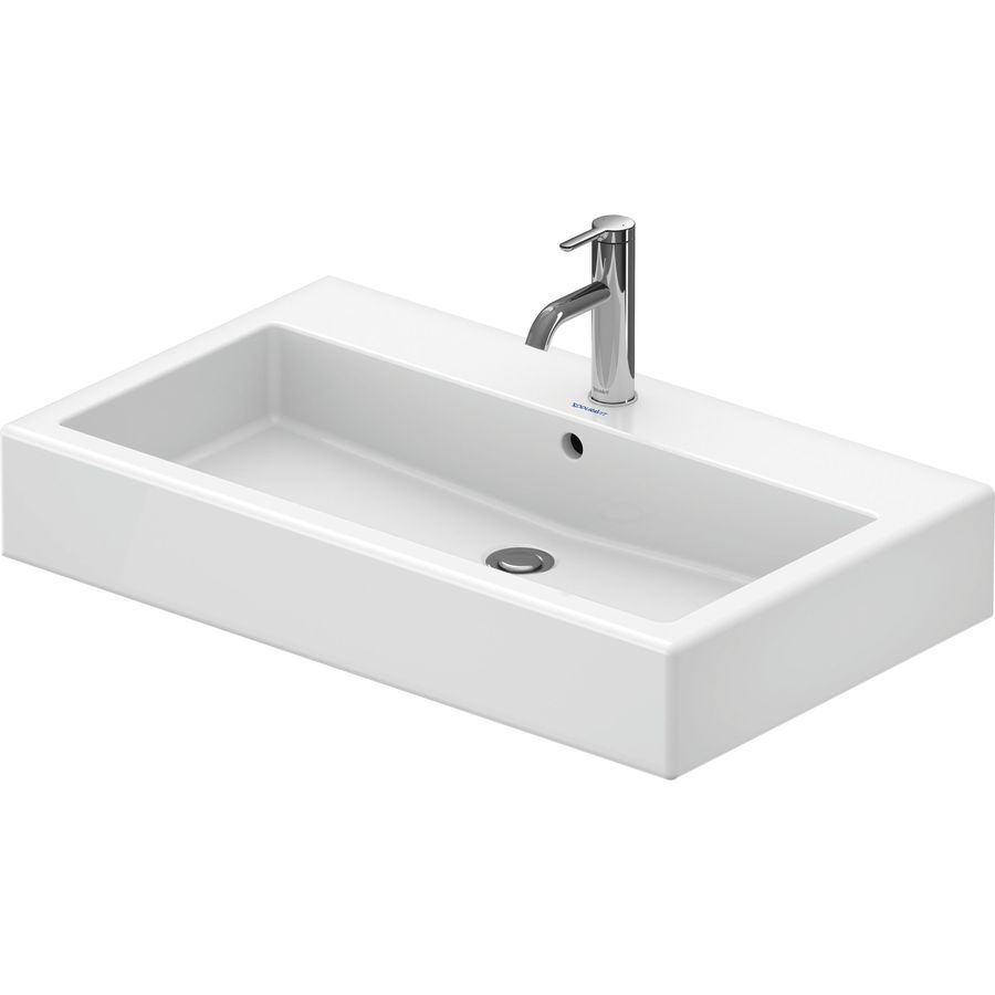 VERO #045480 wastafel 800mm wit met kraangat met overloop