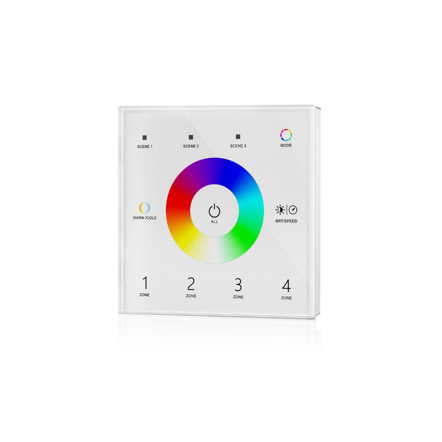 DMX master RGBTW 4 zones muurtouchwielbediening wit