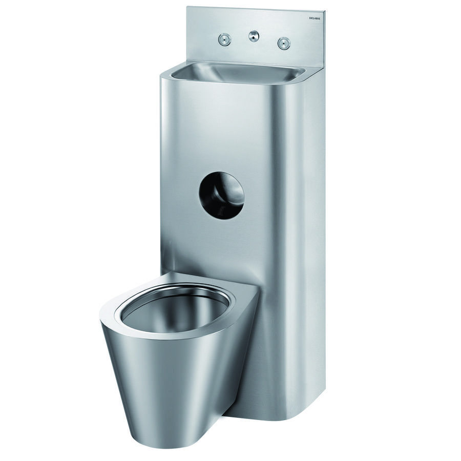 Wastafel hangWC Combi gecentreerd RVS 304 sat