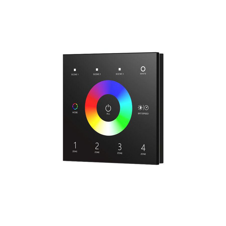 DMX master RGBW 4 zones muurtouchwielbediening zwart