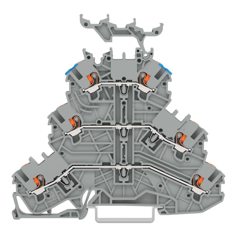 3-etageklem Met drukknop Rijg-/rijg-/rijgklem grijs VVE=40