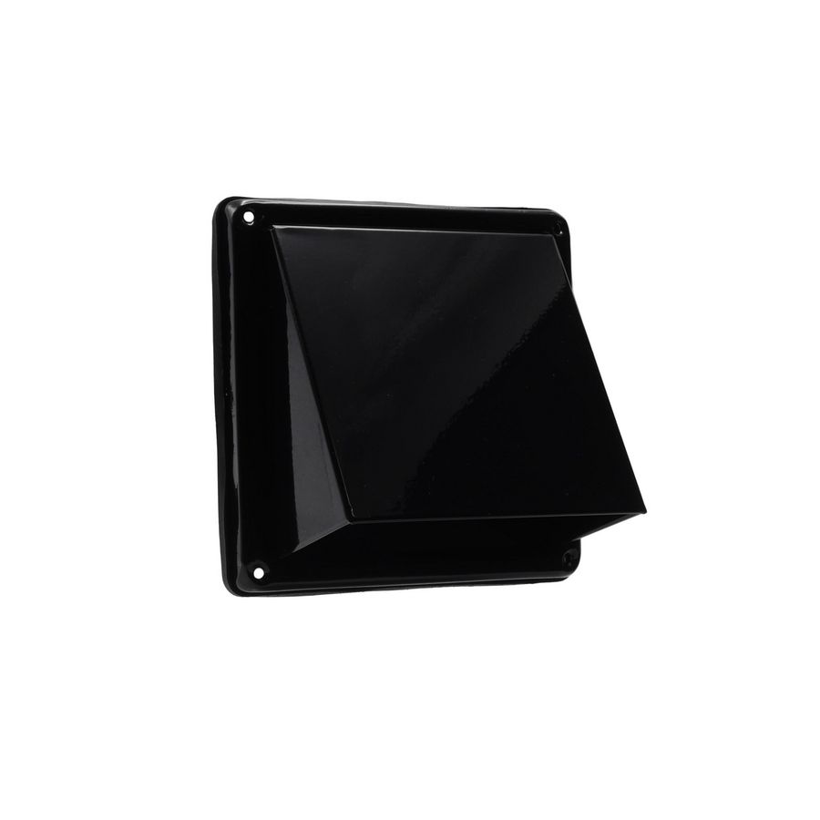 RVS buitenrooster schuine kap Ø100mm zwart