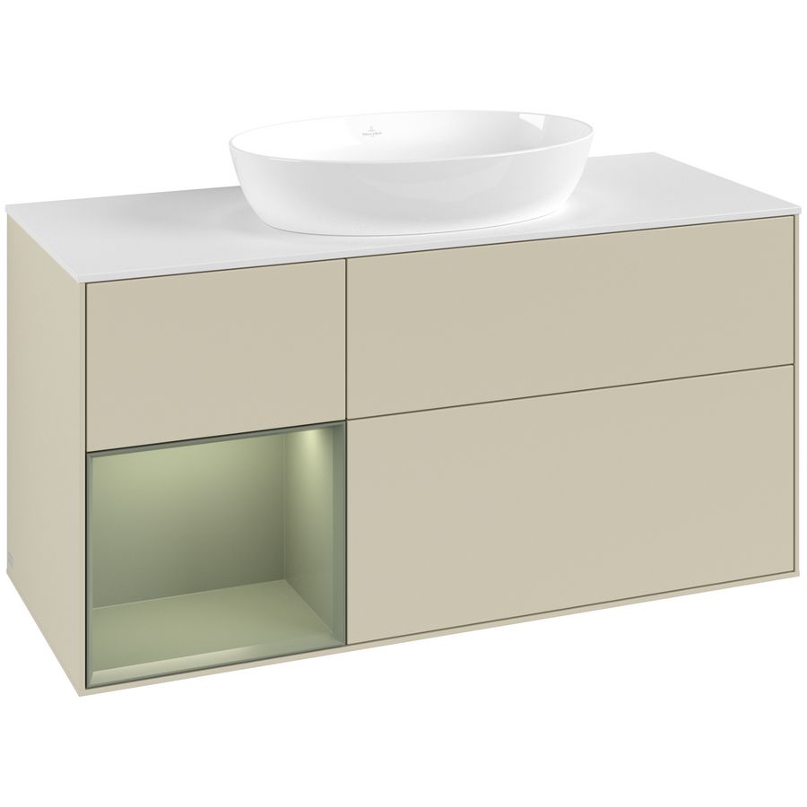 Wastafelonderkast Finion 1200x603x501mm S.Grey Matt Lacquer FA61GMHJ