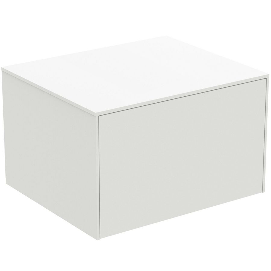Conca wastafelmeubel 60x50x37cm 1 lade afdekblad zonder uitsnijding matt white