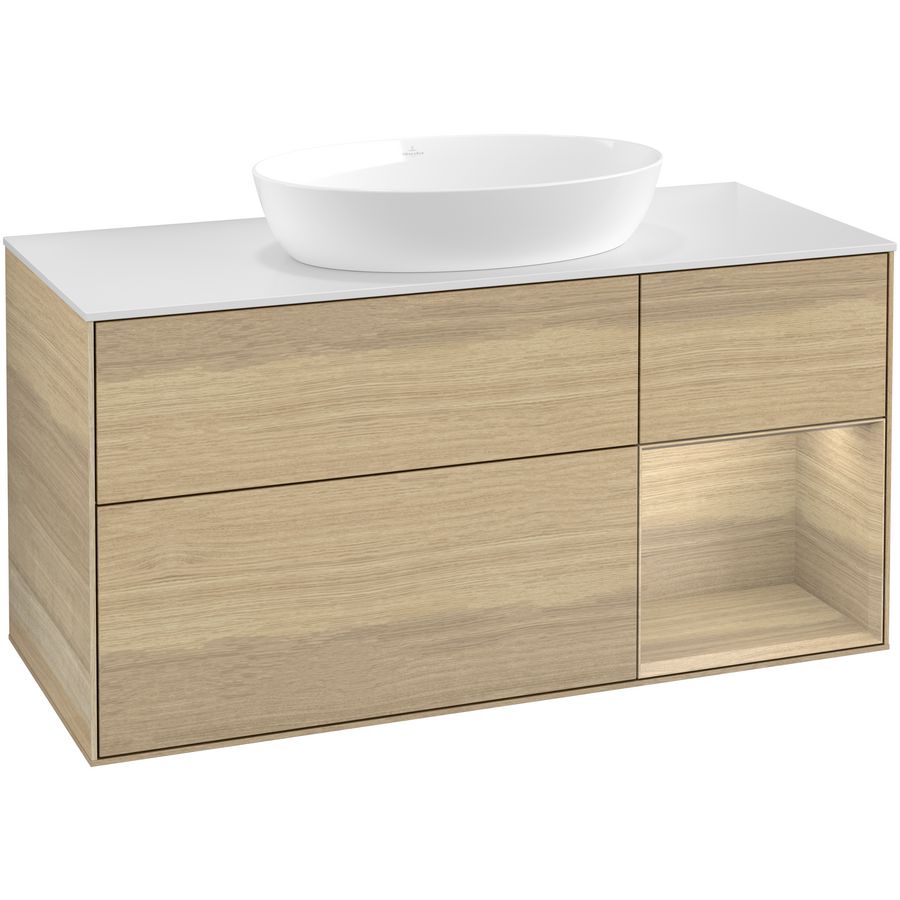 Wastafelonderkast Finion 1200x603x501mm Oak Veneer GA71PCPC