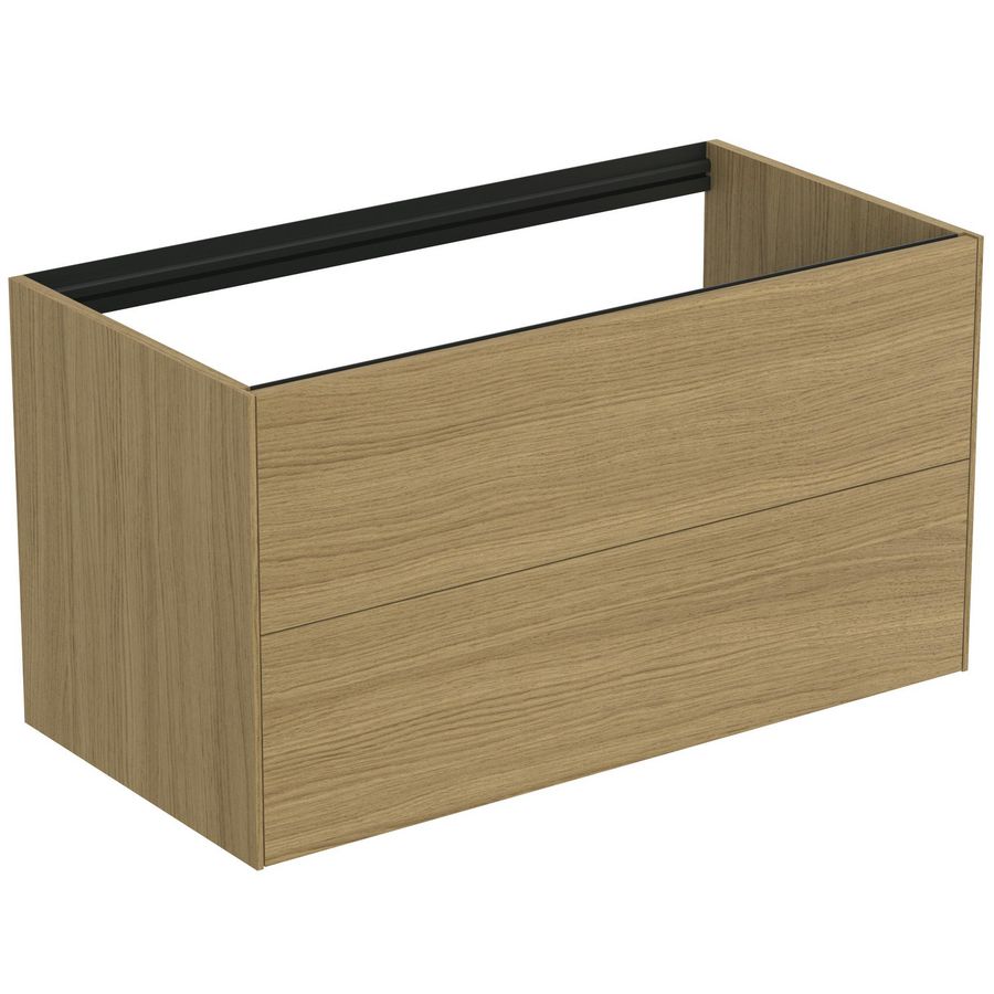 Conca wastafelmeubel 100x50x55cm 2 laden zonder afdekblad light oak
