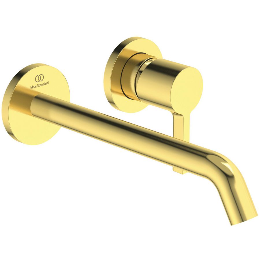 Joy wandmengkraan 5l/min. uitloop 22cm 2 opbouwd. brushed gold (mat goudkleurig)