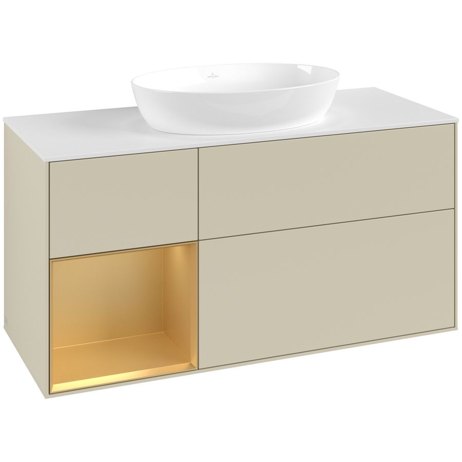 Wastafelonderkast Finion 1200x603x501mm S.Grey Matt Lacquer FA61HFHJ