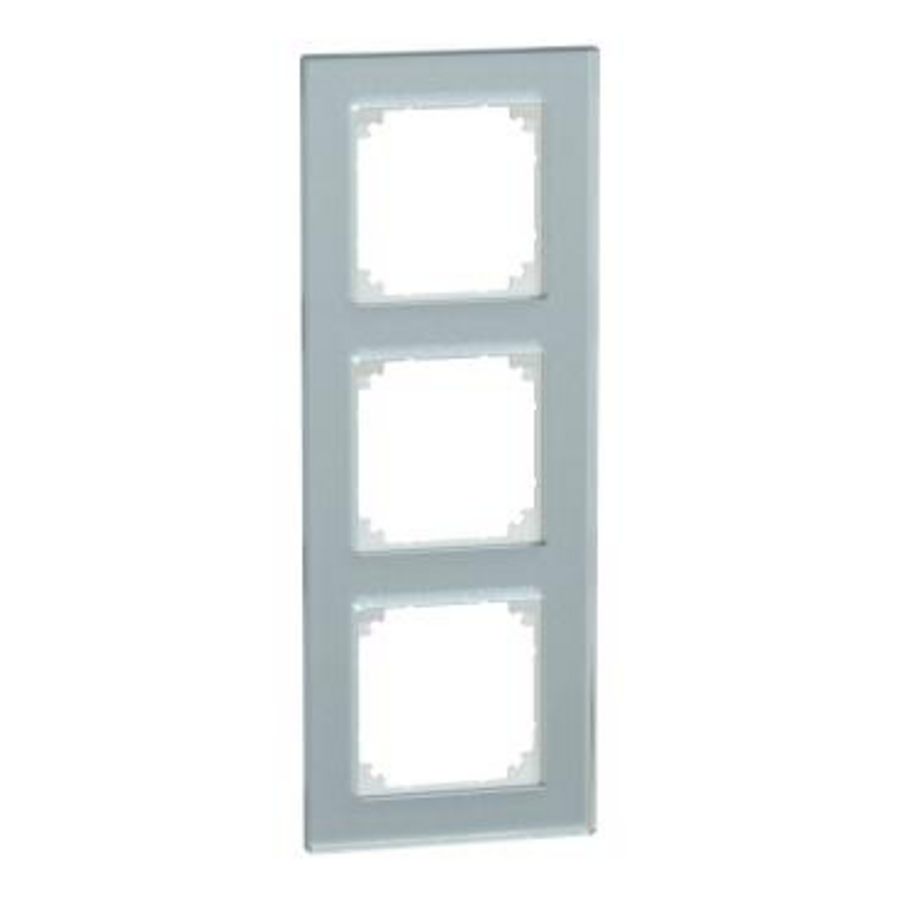 Afdekframe Merten M-Plan glas 3-voudig kristalwit