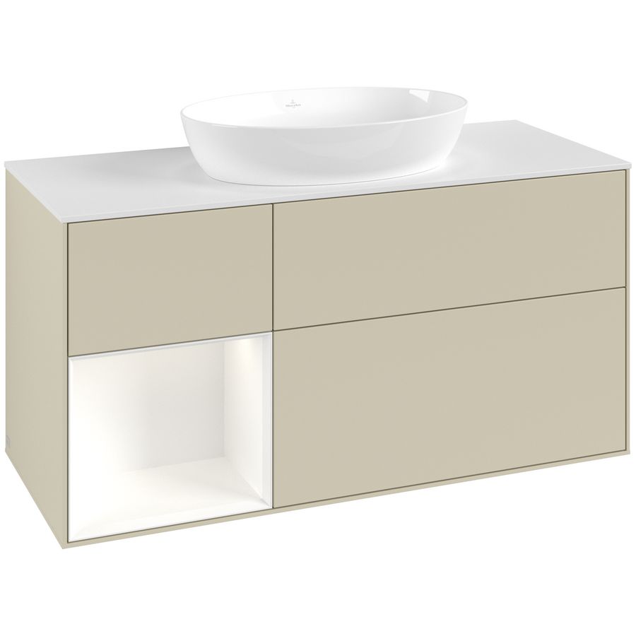 Wastafelonderkast Finion 1200x603x501mm S.Grey Matt Lacquer FA61MTHJ