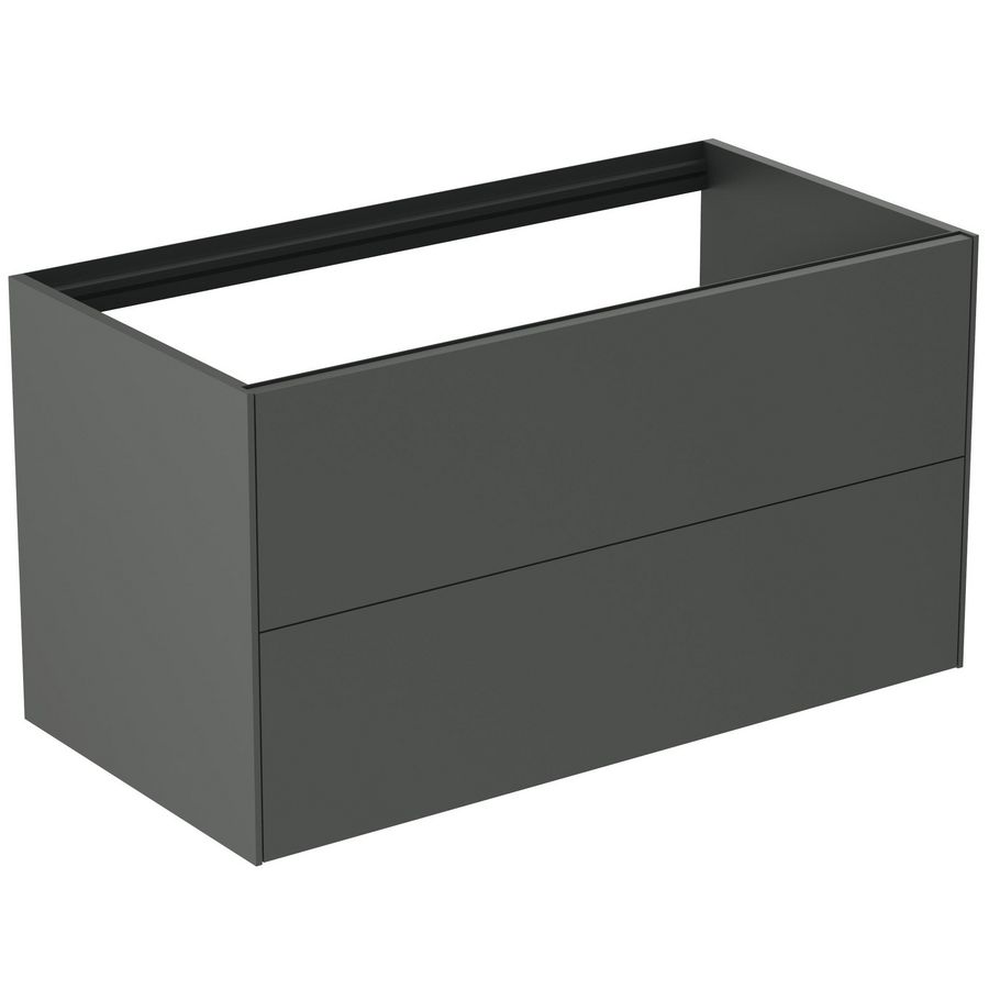 Conca wastafelmeubel 100x50x55cm 2 laden zonder afdekblad mat antraciet