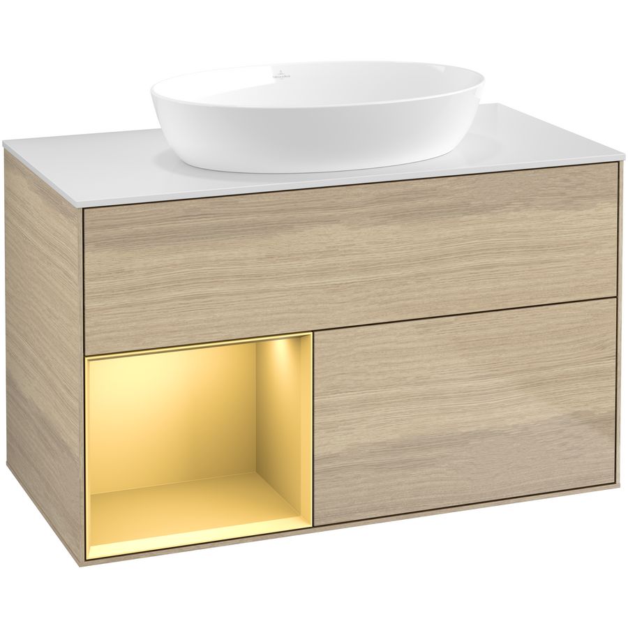 Wastafelonderkast Finion 1000x603x501mm Oak Veneer FA11HFPC
