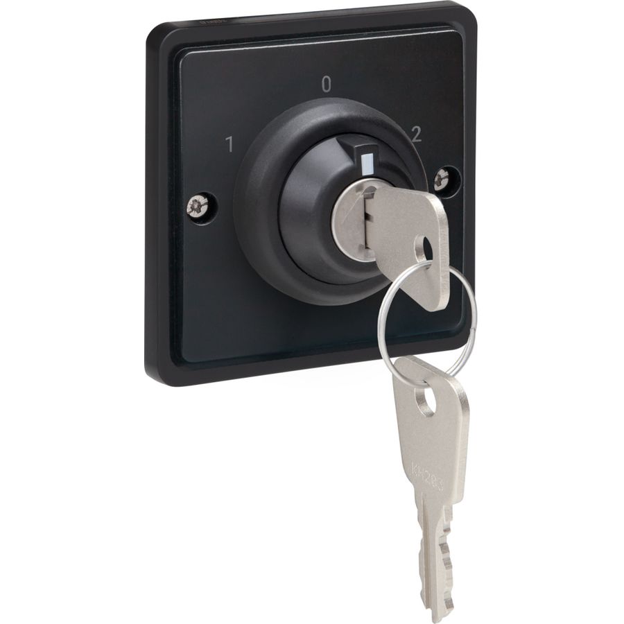 Spuitwaterdichte sleutelschakelaar 16A schroef zwart