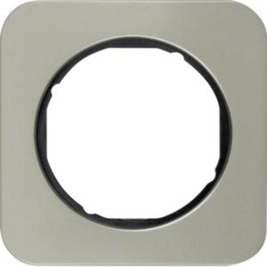 Afdekraam 1-v berker R.1 edelstaal/zwart