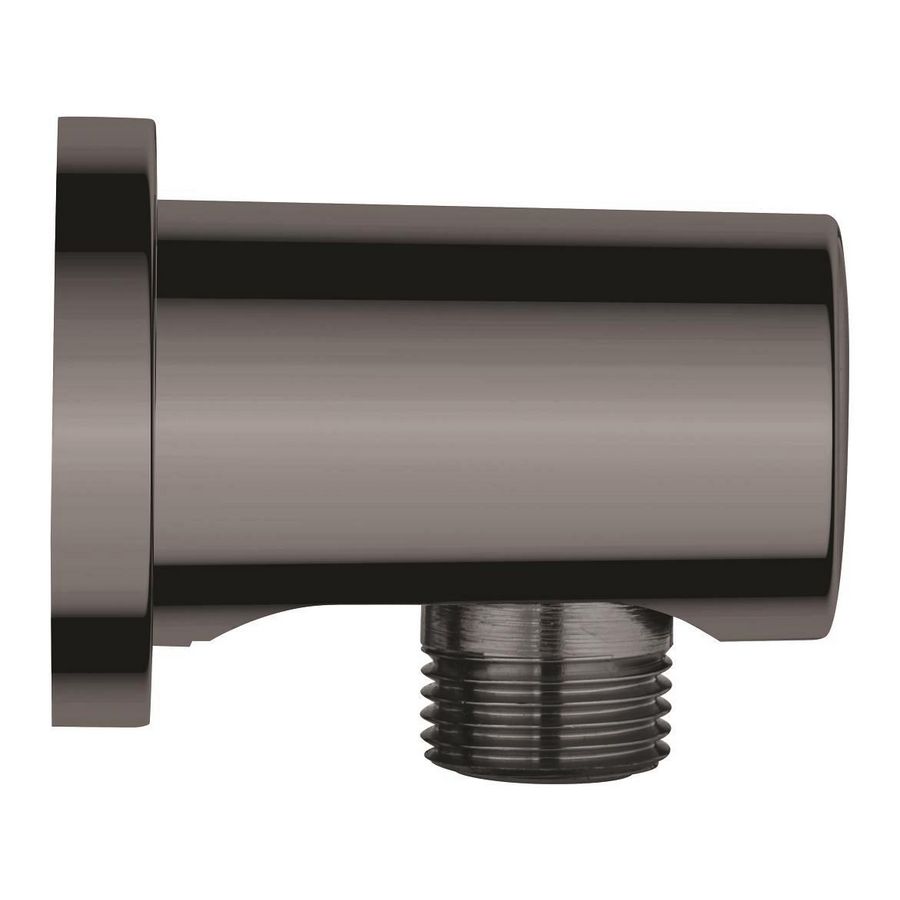Rainshower aansluitbocht hard graphite (donker grijs) rond