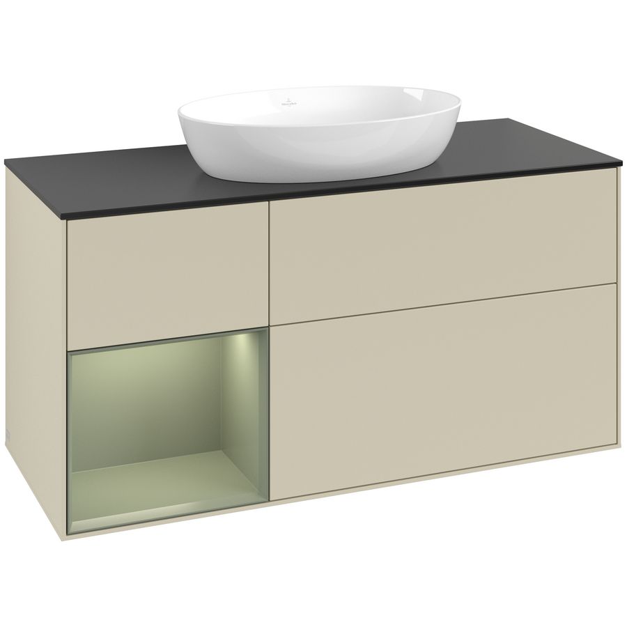 Wastafelonderkast Finion 1200x603x501mm S.Grey Matt Lacquer FA62GMHJ