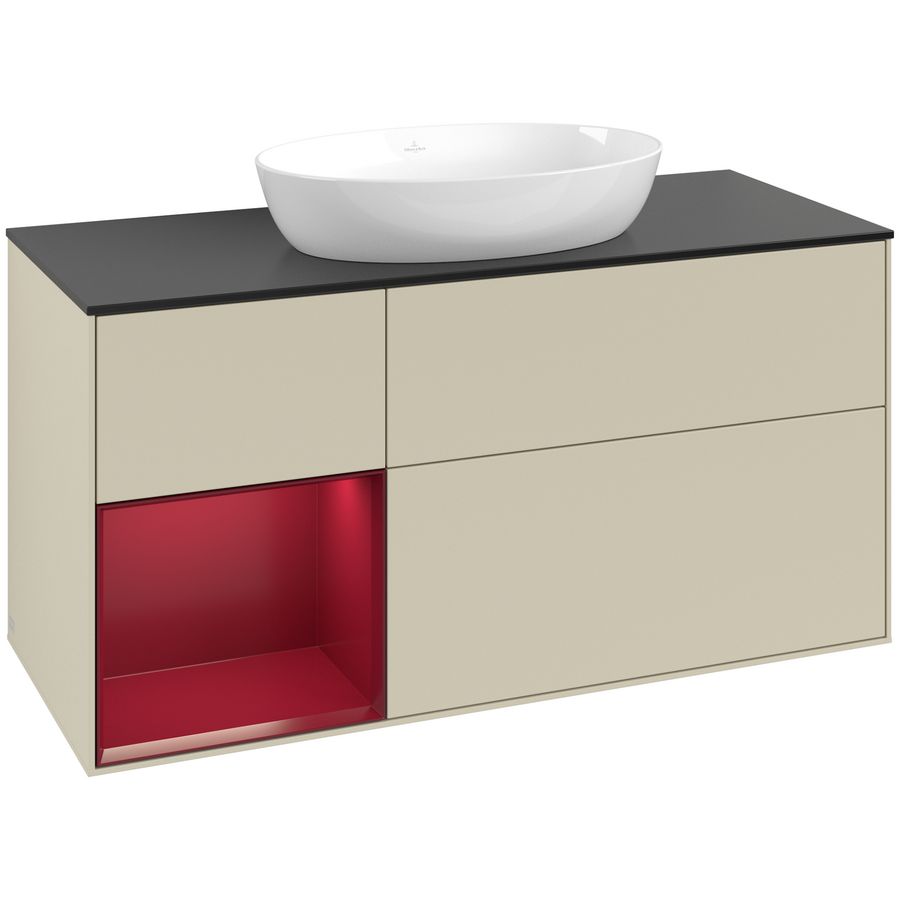 Wastafelonderkast Finion 1200x603x501mm S.Grey Matt Lacquer FA62HBHJ