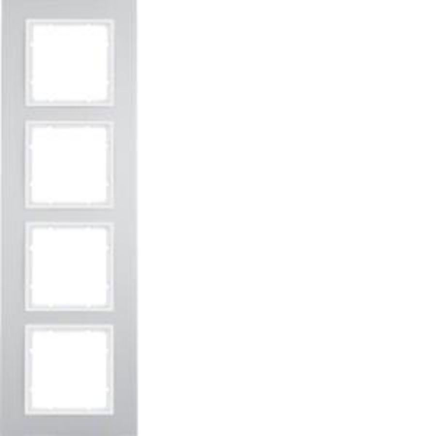 Afdekraam 4-v berker B.7 aluminium/polarwit