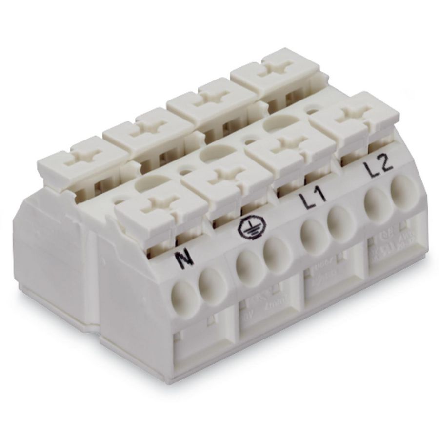 4-draads apparaataansluitklem N-PE-L1-L2 862-2604 VVE=200