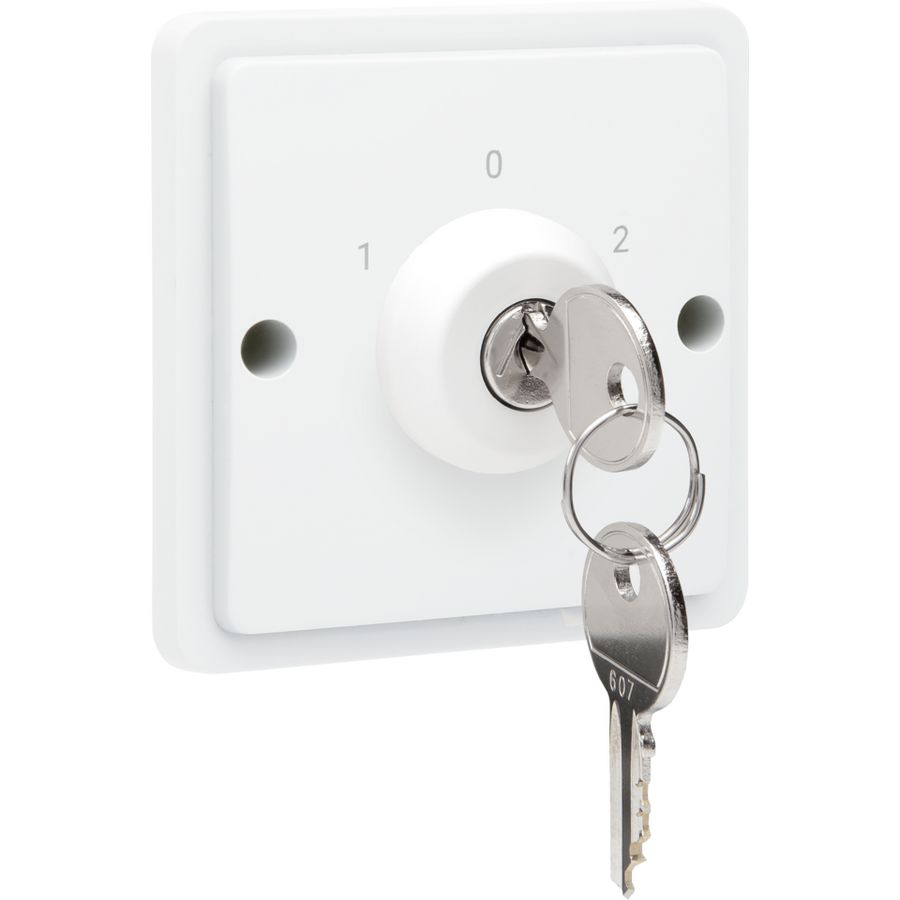 Spuitwaterdichte sleutelschakelaar 10A schroef wit