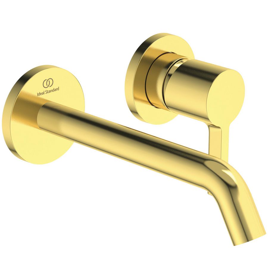 Joy wandmengkraan 5l/min. uitloop 18cm 2 opbouwd. brushed gold (mat goudkleurig)