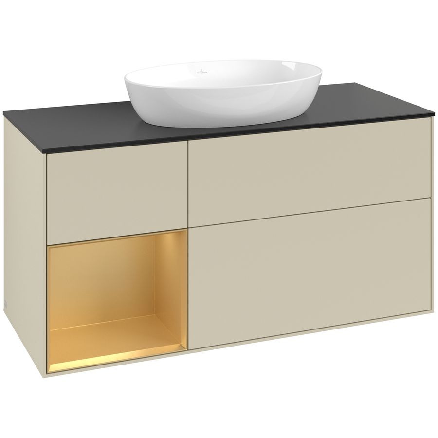 Wastafelonderkast Finion 1200x603x501mm S.Grey Matt Lacquer FA62HFHJ