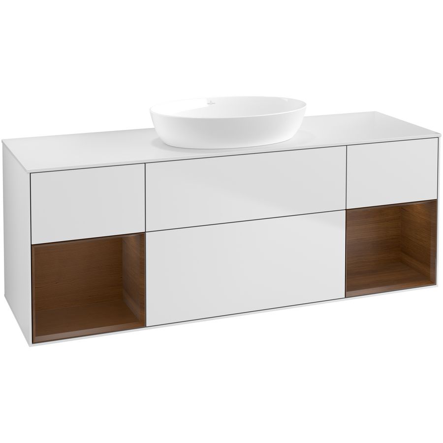 Wastafelonderkast Finion 1600x603x501mm White Matt Lacquer FD01GNMT