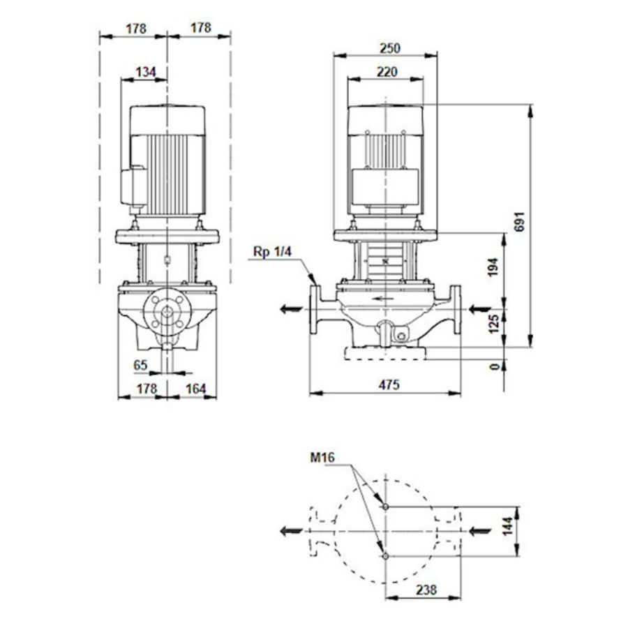 Inlinepomp TP 65-240/4-A-F-A-BQQE 400D 50HZ