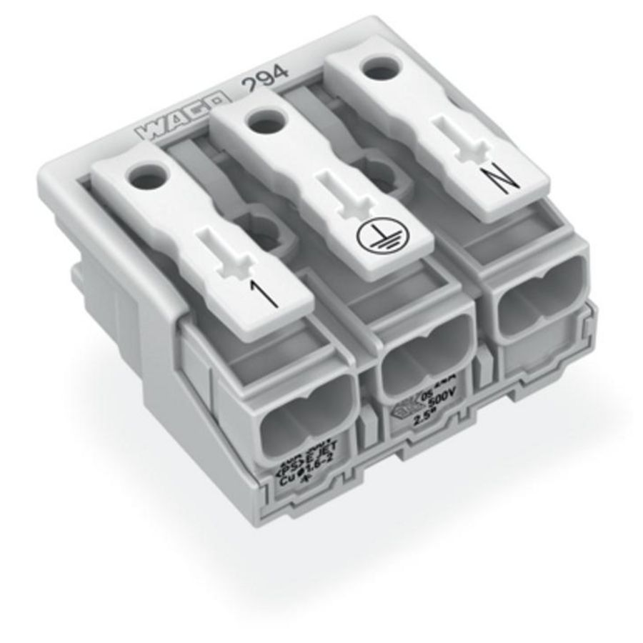 Kroonklem Drukknop extern z. PE-contact wit 294-5053 VVE=500