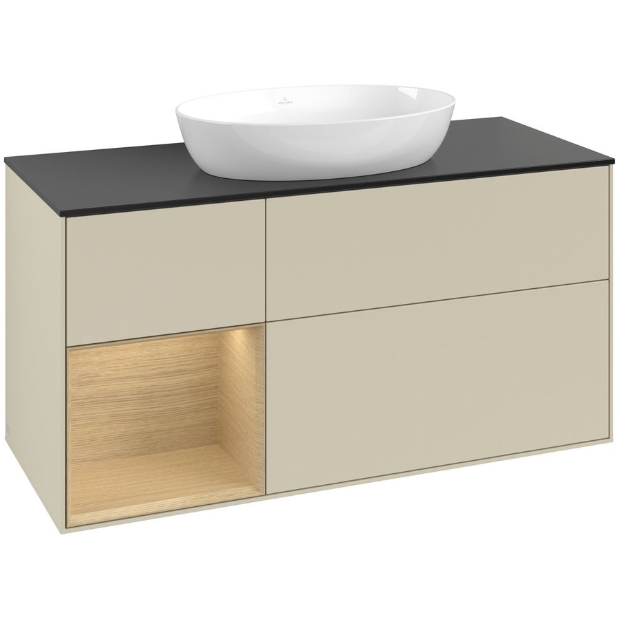 Wastafelonderkast Finion 1200x603x501mm S.Grey Matt Lacquer FA62PCHJ