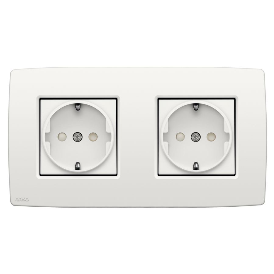 2voudig HOR stopcontact randaarde voll.apparaat white