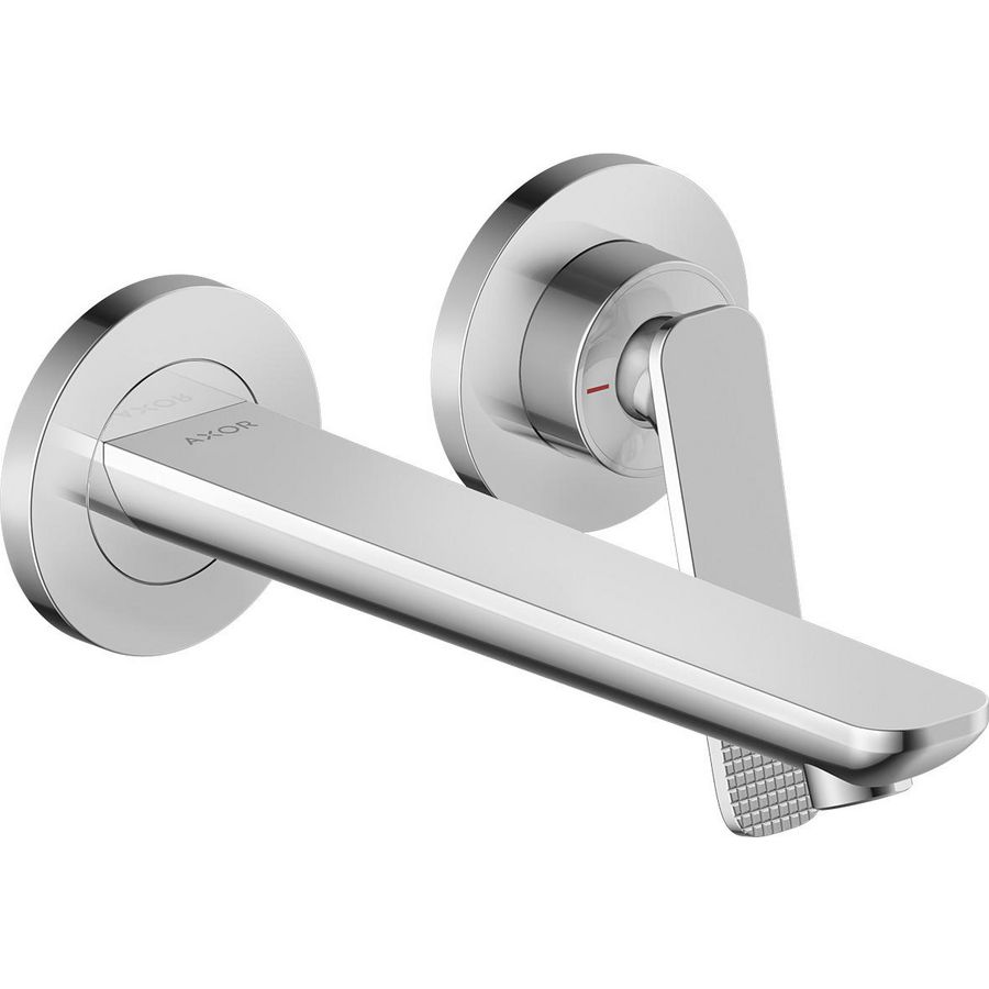 Afbouwdeel 2-gats wandmengkraan uitloop 195mm Cubic Cut greep chroom Citterio-C