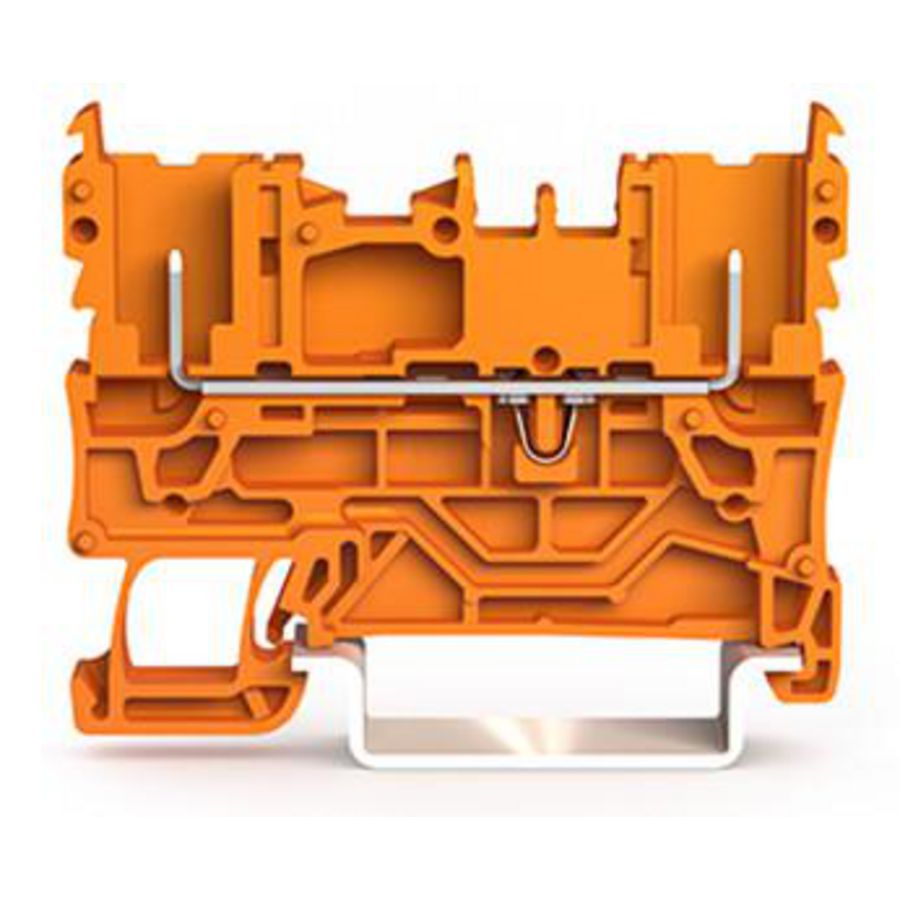 2-pins basisklem voor rail 35x15+35x7,5 oranje VVE=50