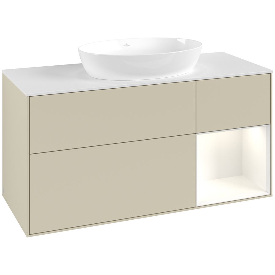 Wastafelonderkast Finion 1200x603x501mm S.Grey Matt Lacquer FA71GFHJ